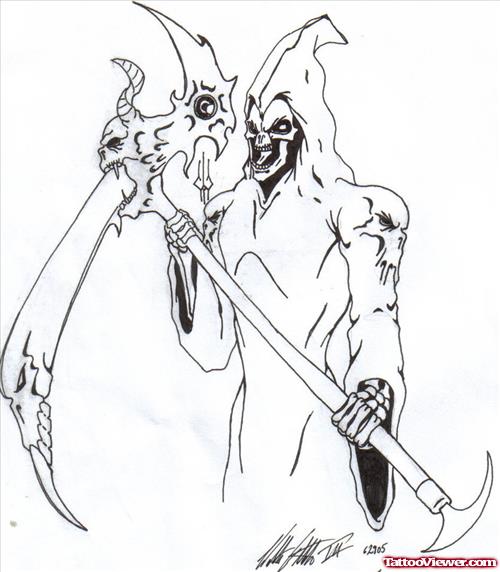 Death Grim Reaper Tattoo Design