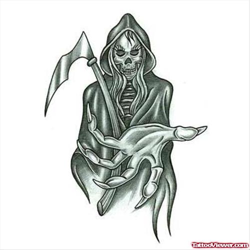 Amazing Grim Reaper Tattoo Design