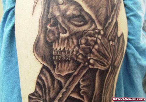 Bicep Grim Reaper Tattoo