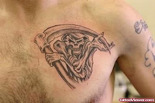 Grim Reaper Chest Tattoo