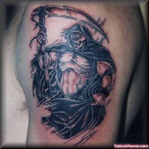 Chopper Arm Grim Reaper Tattoo