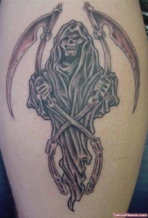 Angry Grim Reaper Tattoo