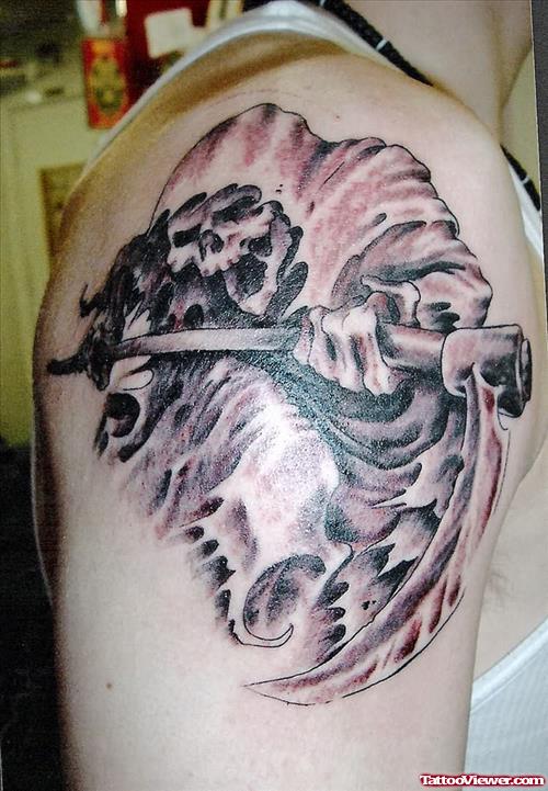 Grim Reaper Shoulder Tattoos For Boys