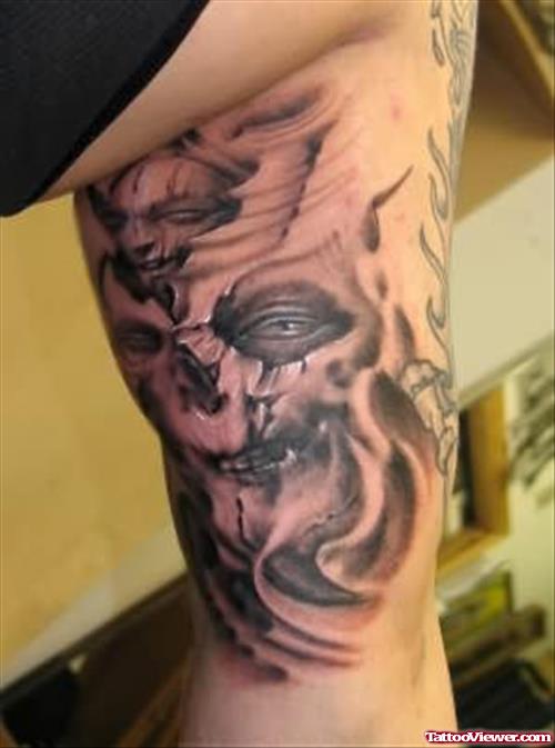 Grim Reaper Back Leg Tattoo