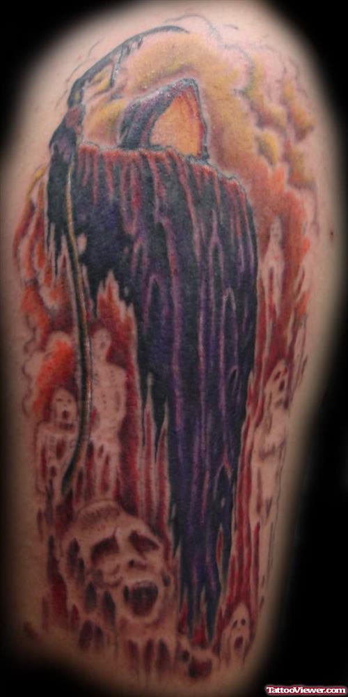 Melting Grim Reaper Tattoo
