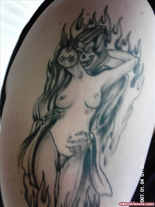 Grim Reaper Girl Tattoo