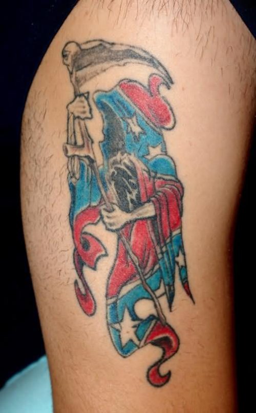 Grim Reaper Coloured Tattoo
