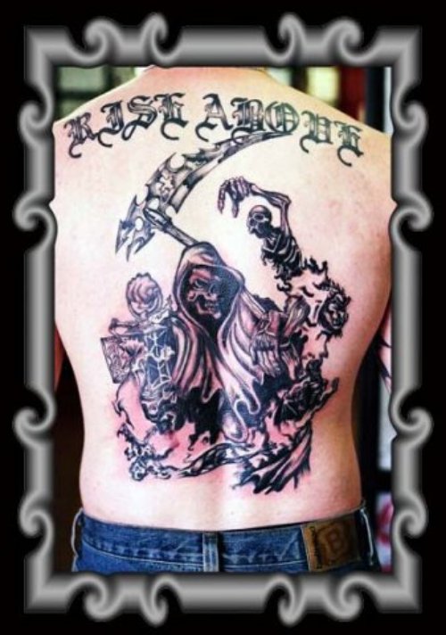 Back Body Grim Reaper Tattoo