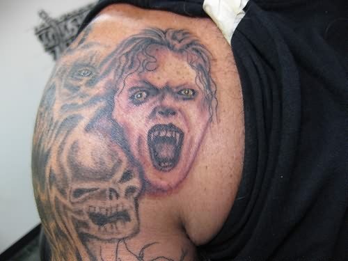 Back Shoulder Grim Reaper Tattoo