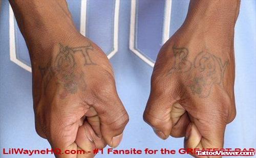 Lil Wayne Gun Tattoos On Both Hands