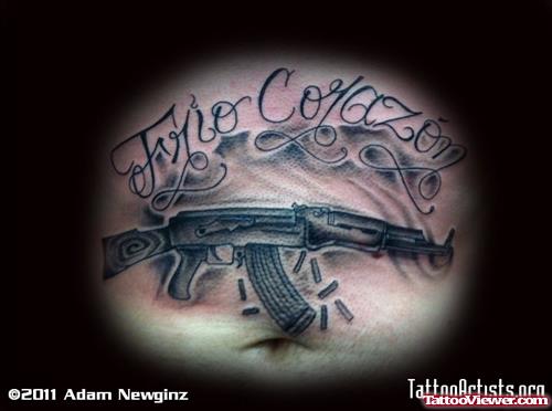 Gun Tattoo Design For Men