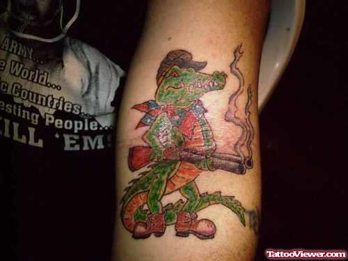 Dragon With Gun Tattoo