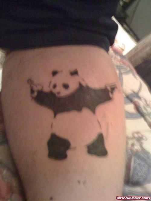 Panda Bear With Gun Tattoo