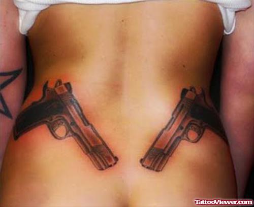 Gun Tattoos On Lowerback