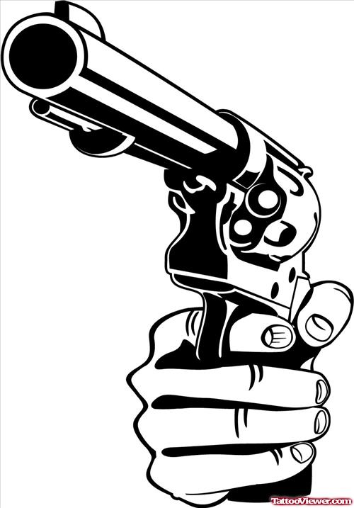 Gun In Hand Tattoo Design