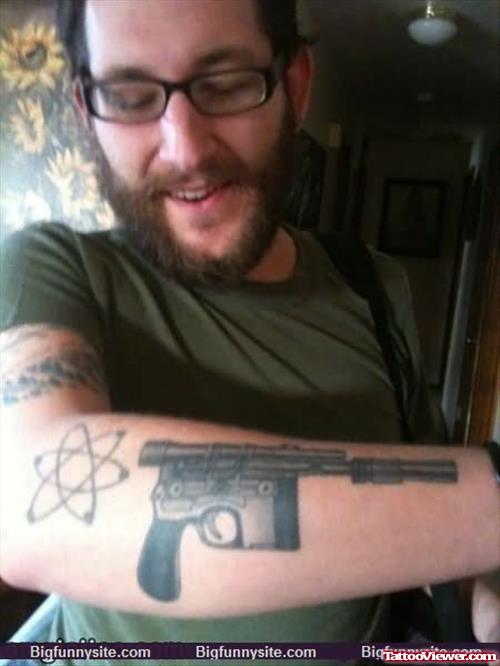 Gun Tattoo On Men Arm