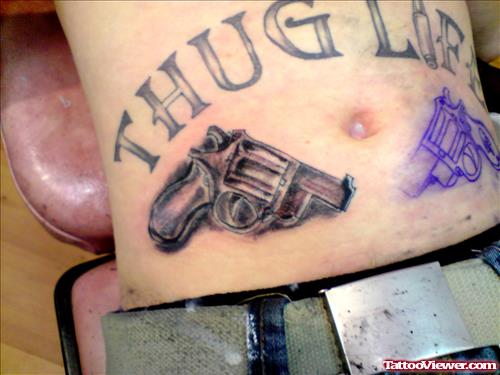 Thug Life Gun Tattoo