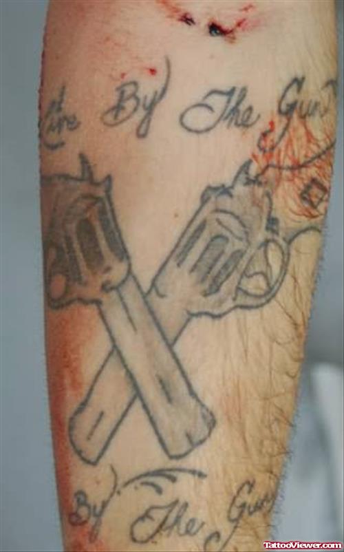 Full Sleeve Gun Tattoo