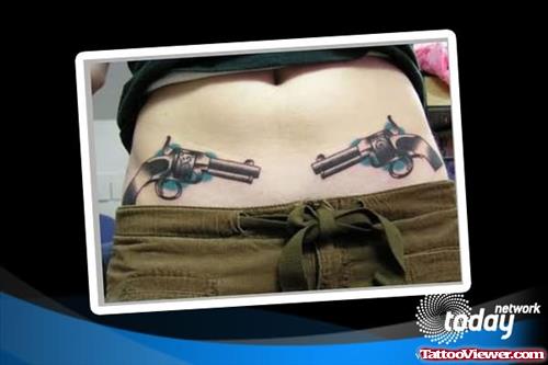 Funny Gun Tattoos On Hips