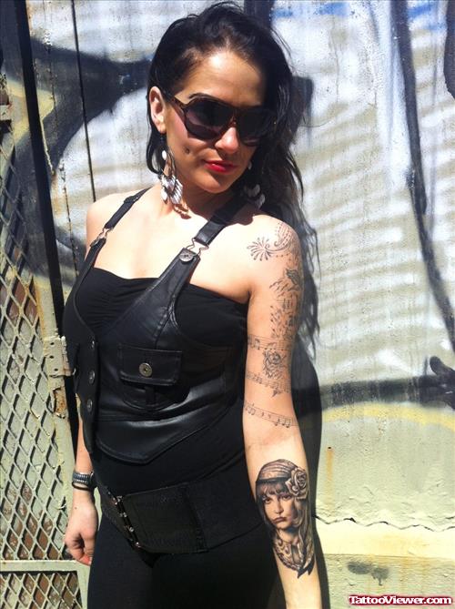 Girl Showing Gypsy Tattoo