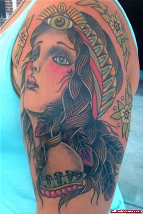 Left Half Sleeve Gypsy Tattoo