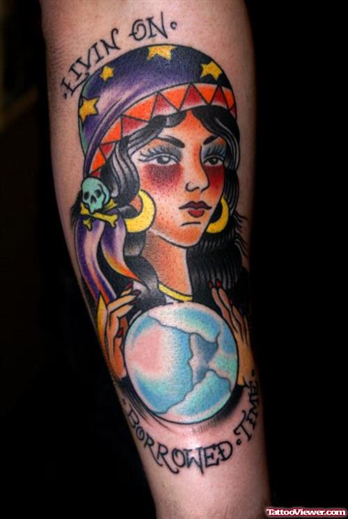 Borrowed Time Color Gypsy Tattoo