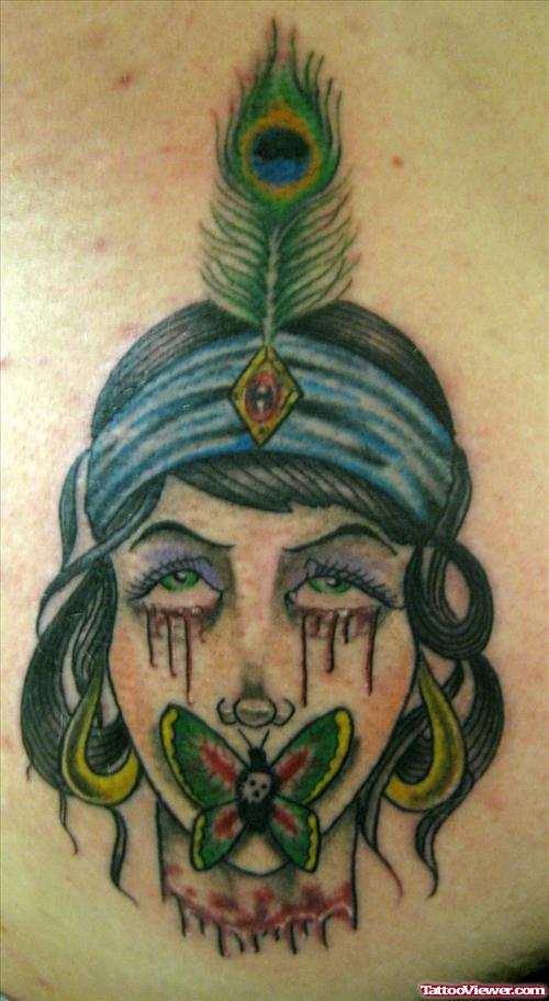 Zombie Gypsy Head Tattoo