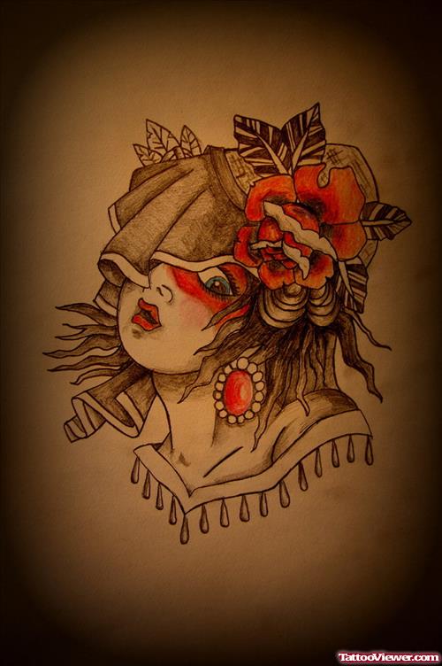 Traditional Gypsy Tattoo Design