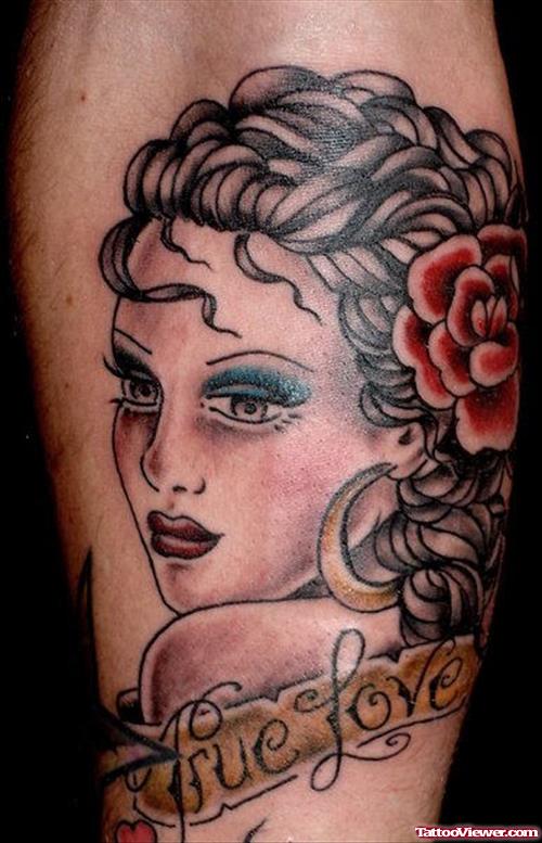 True Love Gypsy Tattoo On Arm