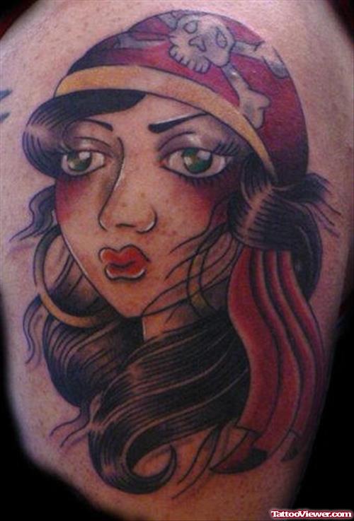 Gypsy Face Tattoo Design