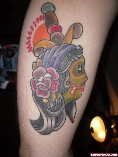 Dagger And Gypsy Head Tattoo