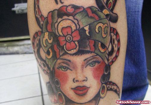 Awesome Color Traditional Gypsy Tattoo