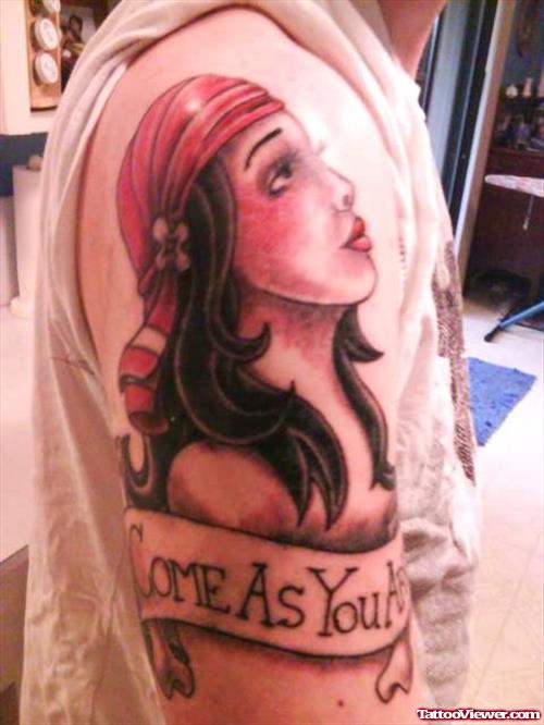 Gypsy Bicep Tattoo For Girls