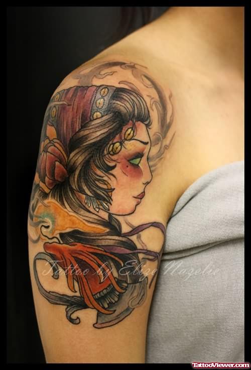 Gypsy With Candle On Shoulder