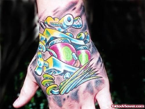 Gypsy Colorful tattoo On Hand