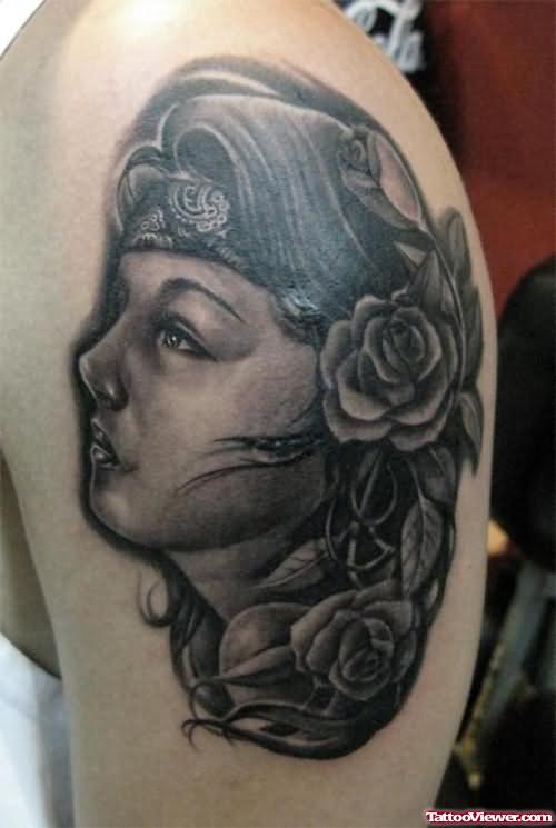 Large Face Gypsy Tattoo