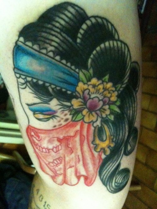 Gypsy Head With Bandana Tattoo