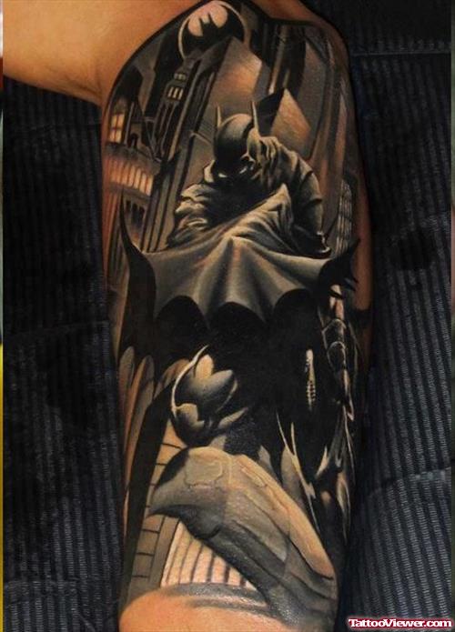 Dark Ink Half Sleeve Tattoo