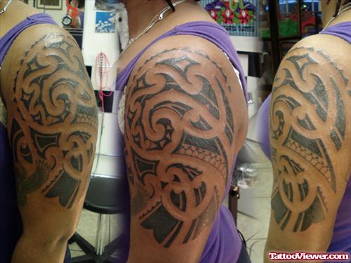 Maori Tribal Half Sleeve Tattoo For Men