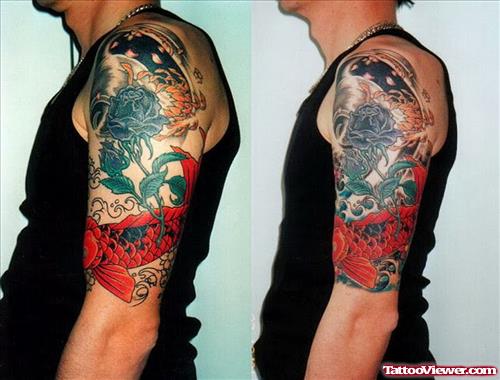 Left Half Sleeve Tattoos Designs For Men