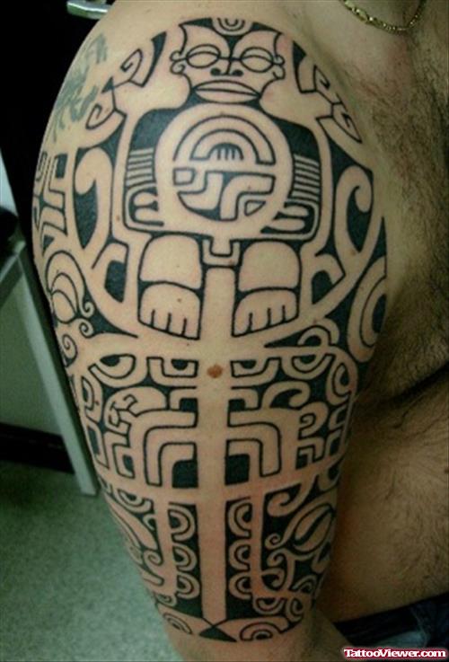 Awesome Black Half Sleeve Tattoo For Men