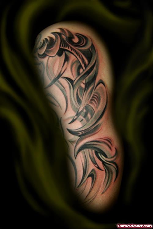 3d Tribal Half Sleeve Tattoo Design