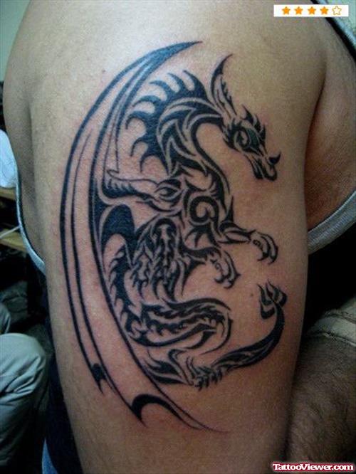 Tribal Dragon Half Sleeve Tattoo
