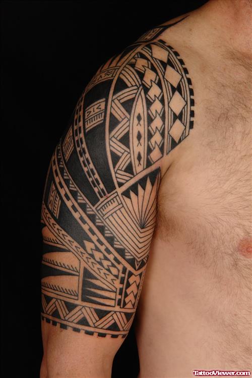 Polynesian Half Sleeve Tattoo For Men