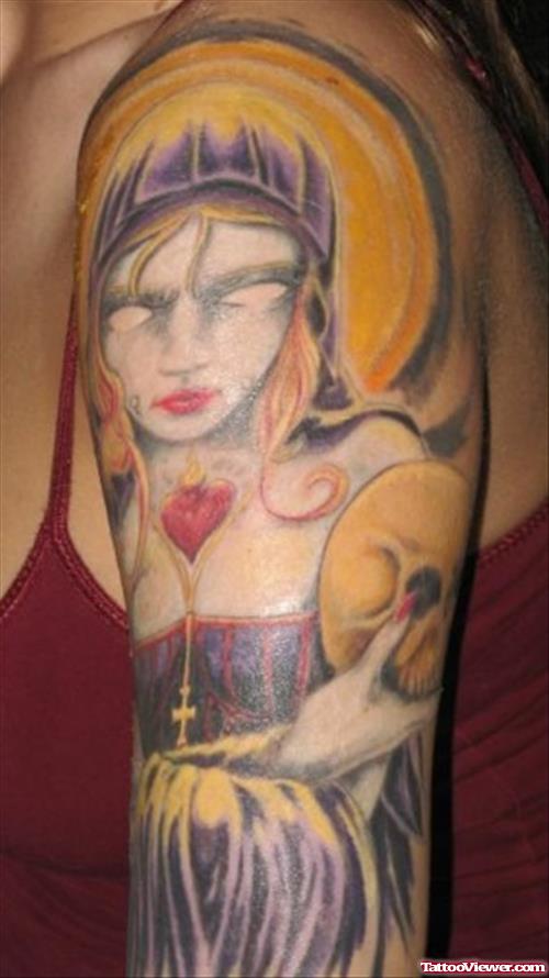 Colored Half Sleeve Tattoo For Girls