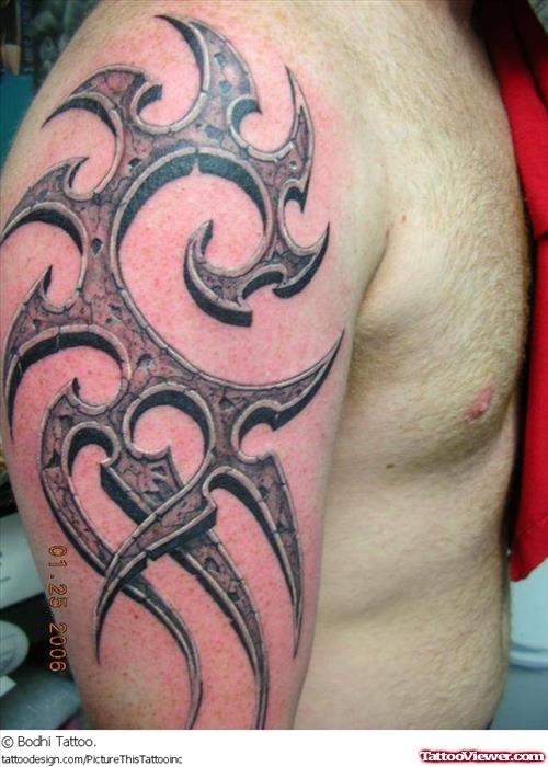3D Tribal Half Sleeve Tattoo For Men