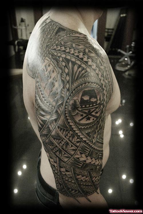 Samoan Tribal Half Sleeve Tattoo For Men