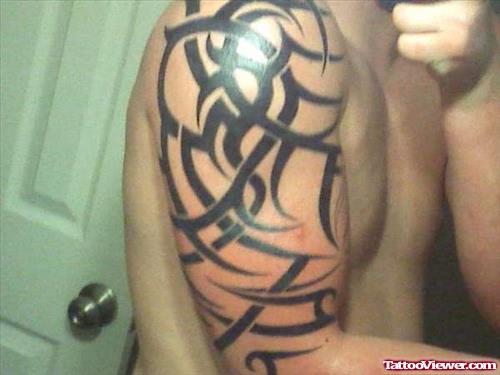 Right Half Sleeve Tribal Tattoos For Men