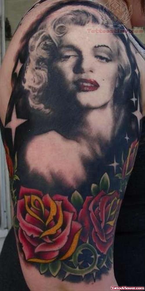 Finished Marilyn Monroe Half Sleeve Tattoo