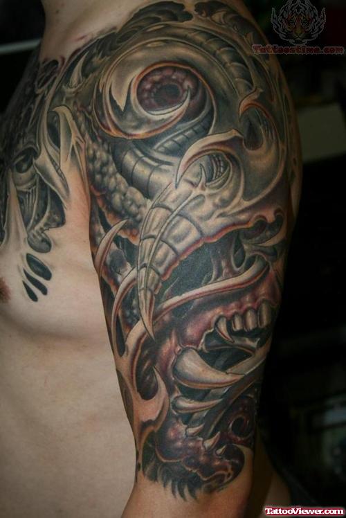 Half Sleeve Dragon Tattoo